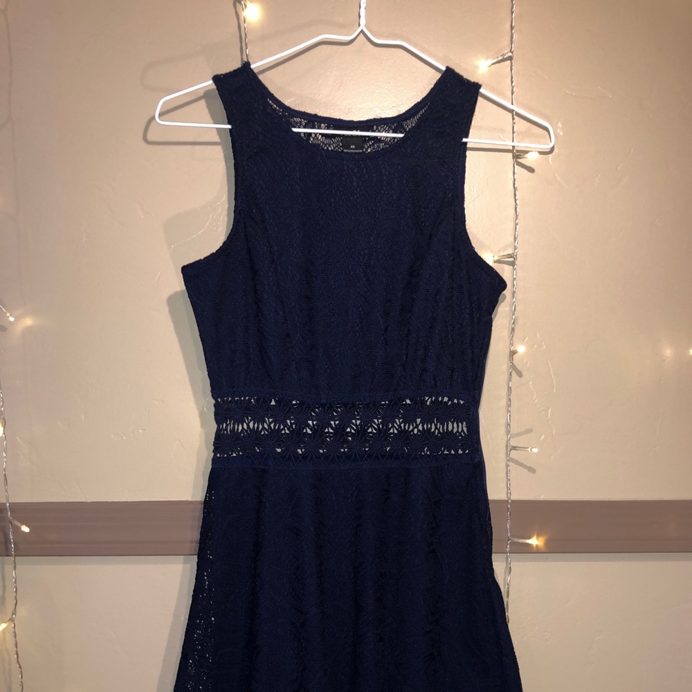 navy blue lace dress